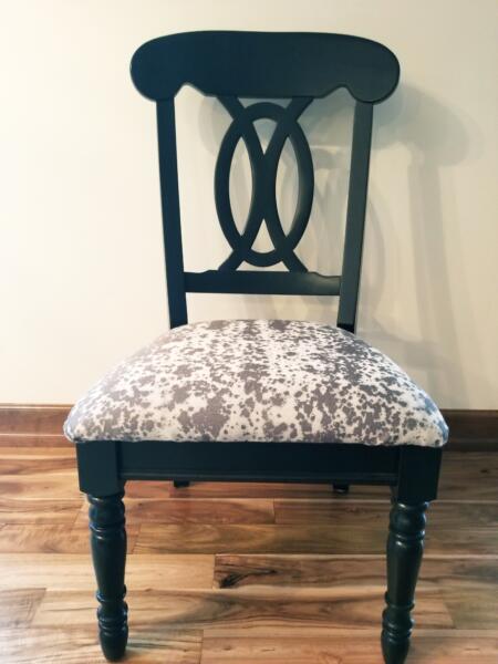 Recovering chairs to give them and the room a whole new look and feel.